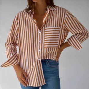 AYR The Deep End Button Down Stripe in Aperitif - Large